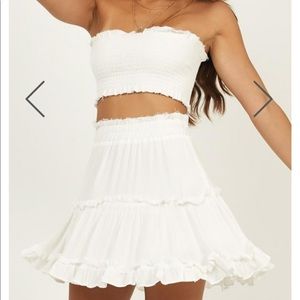 TAG ON, UNWORN White Two Piece Set